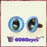 1 Pair  Hand Painted Blue on Blue Eyes Safety Eyes Plastic Eyes